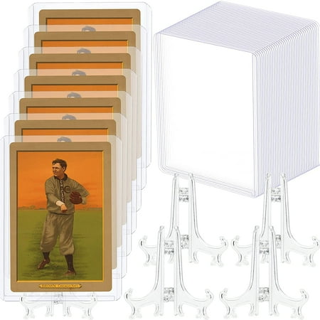 40 Pieces Plastic Clear Trading Card Sleeves Protectors with 10 Display Stand Holders for Baseball Cards Sports Cards Penny Cards 50 Pieces Top Loaders Card Sleeves Set for Trading Cards 40 Pieces Plastic Clear Trading Card Sleeves Protectors with 10 Display Stand Holders for Baseball Cards Sports Cards Penny Cards 50 Pieces Top Loaders Card Sleeves Set for Trading Cards
